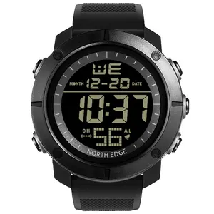 Часы NORTH EDGE мужские цифровые, спортивные наручные водонепроницаемые до 50 м, с секундомером, с сигнализацией мирового времени