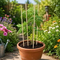 Bâtons de bambou naturels pointus pour support de plantes, supports de tomates de jardin, brochettes de barbecue jetables