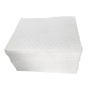 Almohadillas absorbentes de aceite perforadas de color blanco adheridas
