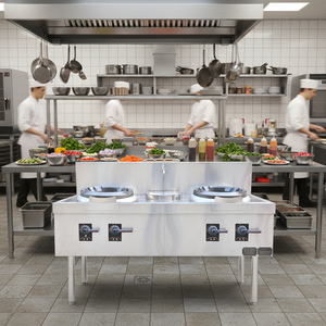 موقد غاز من الفولاذ المقاوم للصدأ مع شعلتين - Product Image 1