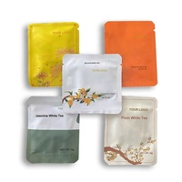 Sachets en plastique Mylar imprimés sur mesure pour emballage de thé, sachet oreiller à 3 soudures latérales, mini pochette à soudures dorsales