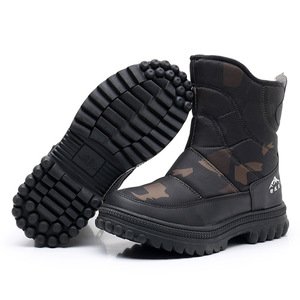 Botas de Nieve para Hombre, Cálidas, Impermeables, para Senderismo al Aire Libre, con Suela Plana y Tacón Medio, Diseño de Camuflaje - Product Image 3