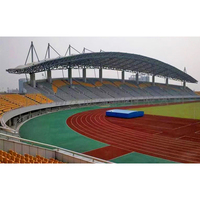Nueva Tendencia en Gradas para Estadios de Fútbol al Aire Libre, Cubierta de Membrana PVDF, Estructura de Acero, Techo para Tribunas, Clasificación de Resistencia al Fuego B1, Protección UV