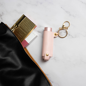 Personalized Fashion PU Leather Chains Travel Lipstick Holder Keychain Refillable Single Perfume Bottle Storage <b>Bag</b> <b>Mini</b> Pocket - Product Image 2