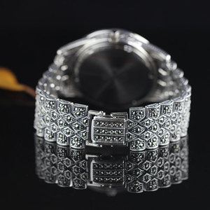 Luxe rond étanche rétro bande dames <span class=keywords><strong>Bracelet</strong></span> montre-<span class=keywords><strong>bracelet</strong></span> mode classique S925 en argent Sterling robe hommes montres femmes - Product Image 6