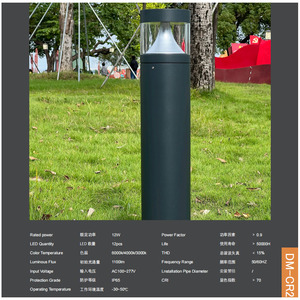 Lampu <span class=keywords><strong>Bollard</strong></span> Taman Luar Ruangan Tahan Air IP65 Aluminium Murah 14W 19W 24W untuk Jalan Setapak dan Taman - Product Image 3