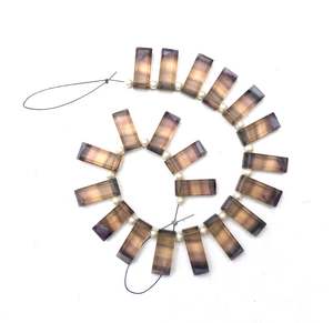 Piedras preciosas de fluorita marrón de 1 hebra de alta calidad, forma de rectángulo facetado, hermosas cuentas de Brioletet para la fabricación de joyas - Product Image 5