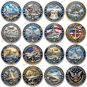 Moneda Conmemorativa de Desafío para Veteranos de la Armada Estadounidense: Aeronaves, Submarinos, Buques de Guerra, Embarcaciones, <span class=keywords><strong>Batallas</strong></span> y Operaciones - Product Image 2