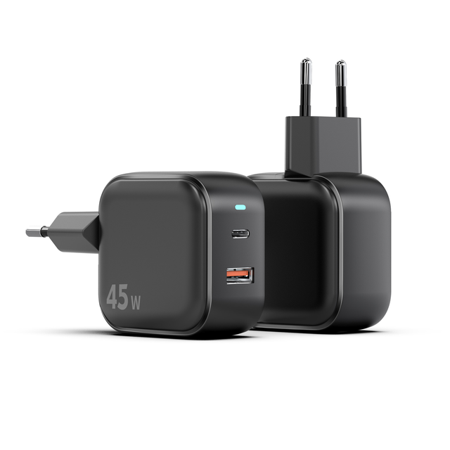 45W GaN Charger Foldable Wall Charger USB C PD3.0 QC3.0 PPS Fast Charging Travel Adapter Interchangeable US EU UK Plug