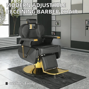 Chaise de barbier semi-inclinable réglable en acier inoxydable moderne de haute qualité avec pompe hydraulique pour salon de beauté et salon de coiffure - Product Image 5