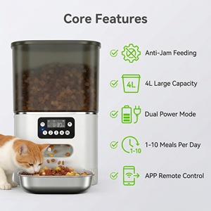 Distributeur de nourriture intelligent pour chats et chiens avec double alimentation, bol en acier inoxydable de 4 L (16,7 tasses), Wi-Fi - Product Image 3