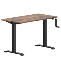 Bureau debout ergonomique moderne à hauteur réglable manuelle avec manivelle, structure en acier, pour bureau à domicile et ordinateur