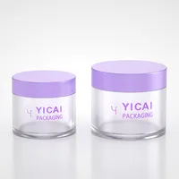 Custom Transparent Round Container with Purple Cap