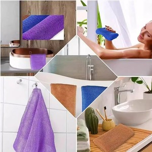 Éponge de bain exfoliante africaine longue en nylon, double face, épaisse, pour le dos, nettoyage en profondeur de la peau, exfoliant corporel pour la douche - Product Image 5