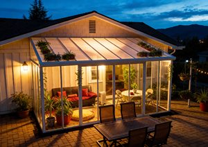 Veranda di Lusso con Tetto Rigido in Vetro e Telaio in Alluminio, Stanza Esterna Impermeabile per Tutte le Stagioni - Product Image 4