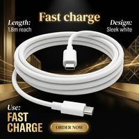 Câble USB-C de charge rapide 100W 5A PD 3.0 de 1,8 m en matériau TPE, fourni par l'usine, pour appareil photo, téléphone portable, ordinateur et utilisation en voiture