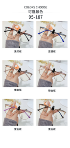 金属製メガネの卸売メーカー、女性のファッショントレンド、マルチカラーダイヤモンドデザイン、ブルーライトカット - Product Image 5