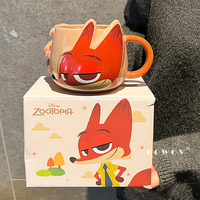 Vaisselle en céramique Disney Zootopia, tasses à café mignonnes avec poignée, tasses à lait pour la maison, le bureau et les cadeaux
