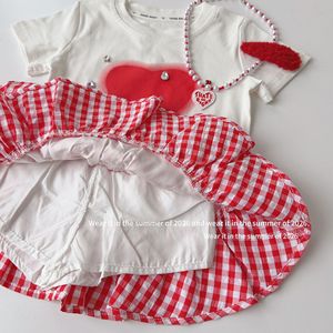 <span class=keywords><strong>Gonna</strong></span> a balze a quadri <span class=keywords><strong>rossa</strong></span> per bambina, collezione Estate 2026 - Product Image 5