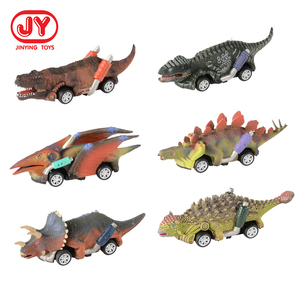 Coches de juguete de dinosaurios de 5.3 pulgadas, figuras de animales en miniatura, coches de dinosaurios para niños pequeños, paquete de 6 coches de juguete con función de retroceso. - Product Image 1