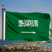 Vente directe d'usine du nouveau drapeau de l'Arabie saoudite en sergé de gabardine de haute qualité 12m X 18m pour la décoration et les activités sportives