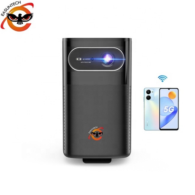 EASUNTECH M1 Battery-Powered WiFi 1080p Rechargeable 3D DLP Portable Mini Projector 4K Support Android OS 400 Lumens 5W Stereo