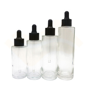 Bán rõ ràng chai thủy tinh nhỏ giọt cho nền tảng mỹ phẩm bé dầu ô liu với nắp 15ml 30ml 40ml 50ml 60ml 80ml 100ml 120ml - Product Image 1