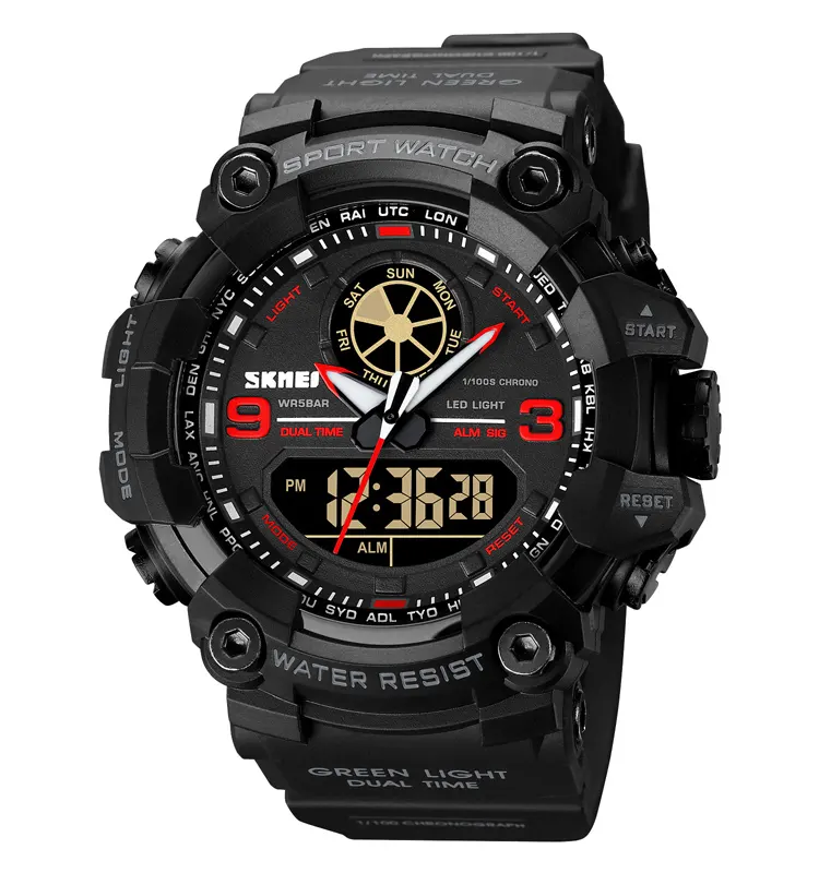 SKMEI 1818 Men Japan Digital Watch Analog Digital Luxury LED Display Rubber Sport Watches For Men