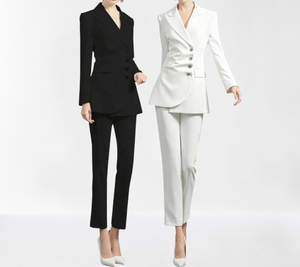 Bureau porte pour dames Slim Costumes Femme Bureau mousseline de soie pantalon costumes personnalisation Production - Product Image 2