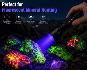 Linterna UV de 365nm y 5W, <span class=keywords><strong>Luz</strong></span> Negra LED para Detección de Fugas, Curado UV, Manchas de Orina de Mascotas, Inspección <span class=keywords><strong>Forense</strong></span> C8 2x18650 - Product Image 3