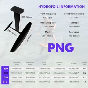 Al por mayor PNG1150 Hydrofoil Surfing 3K fibra de carbono Kitesurfing Efoil tabla de surf eléctrica Foil deportes acuáticos bomba de hidrofoil - Product Image 2