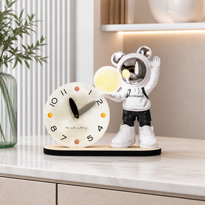 Astronaut MDF Desk Clock Crystal Film Tabletop Timepiece for Kids Room Office Gift Shop Modern Decor Collections - Product Image 2
