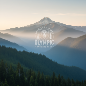 T-shirt à manches longues du parc national olympique, motif ours Hurricane Ridge, thème montagne de Washington - Product Image 3