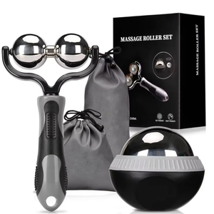 Kit de massage à rouleaux de thérapie par le froid et le chaud 2 en 1 - Acier inoxydable, caoutchouc ABS, écologique pour les soins des pieds, la physiothérapie, la beauté - Product Image 1