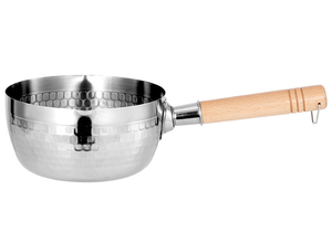 Pentola per Latte Yukihira in Acciaio Inox Stile Giapponese con Manico in Legno, Fondo Piatto, Coperchio in Vetro, Adatta a Tutti i Fornelli, Pentola per Alimenti per Bambini, Pentola per Ammollo - Product Image 6