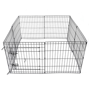 กรงออกกำลังกายสำหรับสัตว์เลี้ยงแบบพับได้ ทำจากโลหะ 8 แผง ไม่มีประตู ขนาด 60 x 60 x 30 นิ้ว สีดำ - Product Image 5