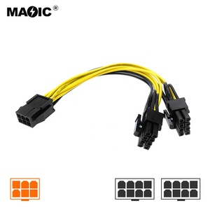 Câble d'<span class=keywords><strong>alimentation</strong></span> Y Splitter 20 cm GPU <span class=keywords><strong>6</strong></span> <span class=keywords><strong>broches</strong></span> Molex vers double PCI-e <span class=keywords><strong>8</strong></span> <span class=keywords><strong>broches</strong></span> (<span class=keywords><strong>6</strong></span>+2) pour <span class=keywords><strong>carte</strong></span> <span class=keywords><strong>graphique</strong></span> PCI Express PCIe <span class=keywords><strong>6</strong></span> vers <span class=keywords><strong>6</strong></span> 2 <span class=keywords><strong>broches</strong></span> - Product Image 2