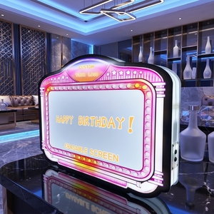 لافتة أكريليك بحروف مضيئة LED وردية، تصميم لافتات للنوادي، حامل زجاجات للنوادي الليلية - Product Image 5