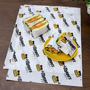 Custom Printed Biodegradable Grease Proof PE Laminated <b>Paper</b> Anti Grease for Burger Wrapper French Fries <b>Paper</b> for Fast Food - Product Image 1