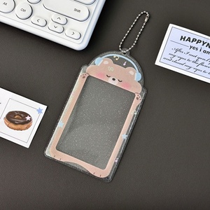 Porte-cartes personnalisé Kpop transparent avec paillettes, mignon, grenouille, <span class=keywords><strong>pingouin</strong></span>, 3 pouces, PVC, pour étudiantes, cœur, petit porte-cartes, rangement de cartes aléatoires. - Product Image 6