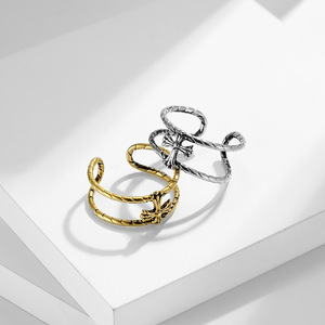 Cross Open Unisex <b>Titanium</b> Steel <b>Ring</b> For Couples Gift Jewelry - Product Image 2