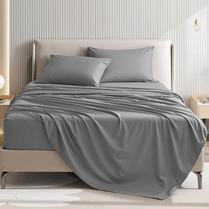 Cooling & Silky Ultra <b>Bamboo</b> Polyester Blend Fabric Deep Fitted <b>Sheet</b> Set 4pcs Extra Deep Pocket Queen Bed <b>Sheets</b> - Product Image 1