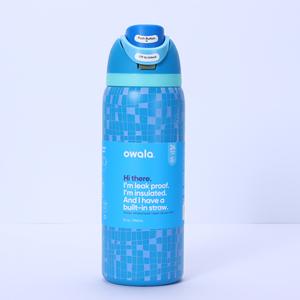 <span class=keywords><strong>Bouteille</strong></span> d'eau isotherme anti-chute Owa 32oz/24oz avec double couvercle et paille, portable pour l'extérieur, vente en gros - Product Image 6