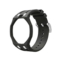 Geeignet für Swatch Royal Pop Co-Branded AP Modell, zweifarbiges Biokeramik- und Silikonarmband
