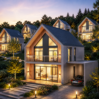 Villa modulaire en acier personnalisée, maison préfabriquée en acier léger pour les communautés résidentielles et les projets de stations balnéaires