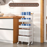 Chariot de rangement moderne à 3/4/5 étages pour fruits et légumes, support rotatif pour panier de cuisine avec poignées