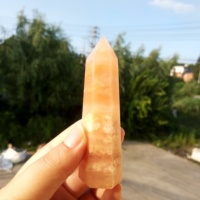 Kristal Penyembuhan Alami Aventurine Oranye Bentuk Menara untuk Dekorasi Rumah Obelisk Grosir