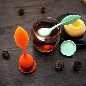 Cute Leaf Shape Silicone <strong>Tea</strong> Infuser with Stainless Steel Mesh Ball Loose Leaf <strong>Tea</strong> Strainer Filter <strong>Diffuser</strong> - Product Image 5