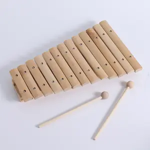 Обучающие игрушки Монтессори Вальдорф, ксилофон из натурального дерева, деревянный игрушечный музыкальный инструмент для малышей, подарок