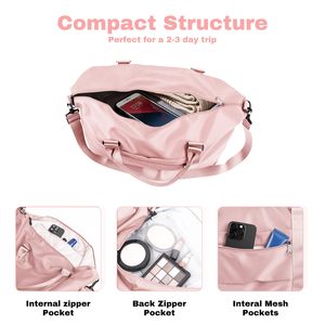 Large Capacity Duffel <b>Travel</b> <b>Bag</b> with Waterproof Nylon Fabric Multi-Pocket Organization <b>Travels</b> Airplane Friendly - Product Image 5